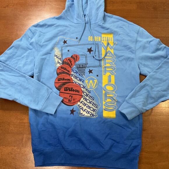 Golden State Warriors NBA Unisex Blue Ombre Hooded Sweatshirt Size Small S - Picture 5 of 10